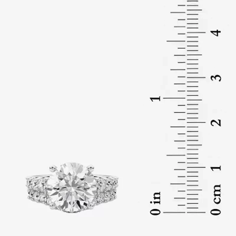 Grown Gorgeous (F / Vs2) Womens 5 1/3 Ct. T.W. Lab White Diamond 14K Gold Round Side Stone Bridal Set