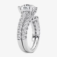 Grown Gorgeous (F / Vs2) Womens 5 1/3 Ct. T.W. Lab White Diamond 14K Gold Round Side Stone Bridal Set