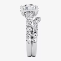 Grown Gorgeous (F / Vs2) Womens 5 1/3 Ct. T.W. Lab White Diamond 14K Gold Round Side Stone Bridal Set