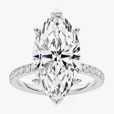 Grown Gorgeous (F / Vs2) Womens CT. T.W. Lab White Diamond 14K Gold Marquise Side Stone Engagement Ring