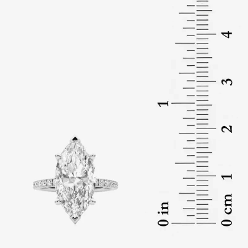 Grown Gorgeous (F / Vs2) Womens CT. T.W. Lab White Diamond 14K Gold Marquise Side Stone Engagement Ring