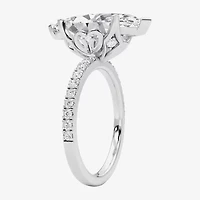 Grown Gorgeous (F / Vs2) Womens CT. T.W. Lab White Diamond 14K Gold Marquise Side Stone Engagement Ring