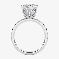 Grown Gorgeous (F / Vs2) Womens 4 CT. T.W. Lab White Diamond 14K Gold Rectangular Side Stone Engagement Ring