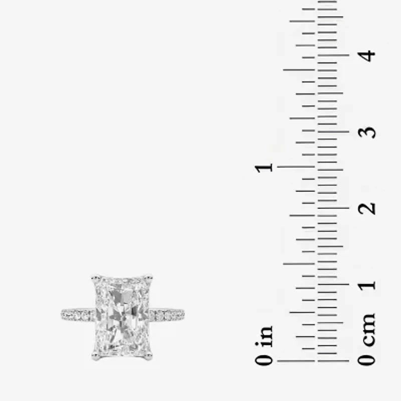 Grown Gorgeous (F / Vs2) Womens 4 CT. T.W. Lab White Diamond 14K Gold Rectangular Side Stone Engagement Ring