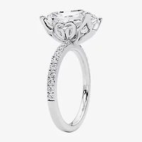 Grown Gorgeous (F / Vs2) Womens 4 CT. T.W. Lab White Diamond 14K Gold Rectangular Side Stone Engagement Ring