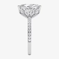 Grown Gorgeous (F / Vs2) Womens 4 CT. T.W. Lab White Diamond 14K Gold Rectangular Side Stone Engagement Ring