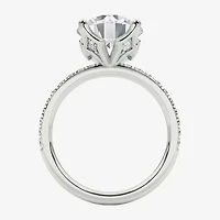 Grown Gorgeous (F / Vs2) Womens CT. T.W. Lab White Diamond 14K Gold Round Side Stone Engagement Ring