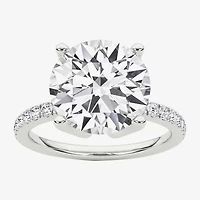 Grown Gorgeous (F / Vs2) Womens CT. T.W. Lab White Diamond 14K Gold Round Side Stone Engagement Ring