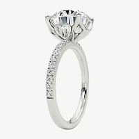 Grown Gorgeous (F / Vs2) Womens CT. T.W. Lab White Diamond 14K Gold Round Side Stone Engagement Ring
