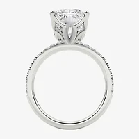 Grown Gorgeous (F / Vs2) Womens CT. T.W. Lab White Diamond 14K Gold Rectangular Side Stone Engagement Ring