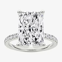 Grown Gorgeous (F / Vs2) Womens CT. T.W. Lab White Diamond 14K Gold Rectangular Side Stone Engagement Ring