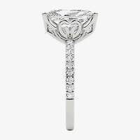 Grown Gorgeous (F / Vs2) Womens CT. T.W. Lab White Diamond 14K Gold Rectangular Side Stone Engagement Ring