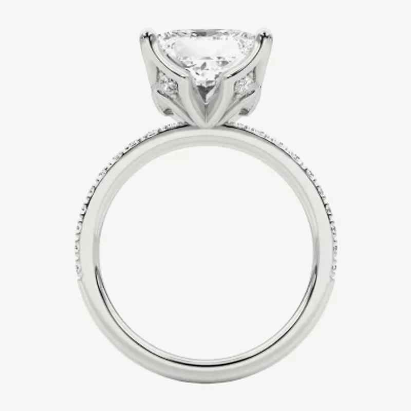 Grown Gorgeous (F / Vs2) Womens 4 CT. T.W. Lab White Diamond 14K Gold Side Stone Engagement Ring