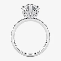 Grown Gorgeous (F / Vs2) Womens CT. T.W. Lab White Diamond 14K Gold Round Side Stone Engagement Ring