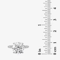 Grown Gorgeous (F / Vs2) Womens CT. T.W. Lab White Diamond 14K Gold Round Side Stone Engagement Ring