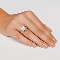 Grown Gorgeous (F / Vs2) Womens CT. T.W. Lab White Diamond 14K Gold Round Side Stone Engagement Ring