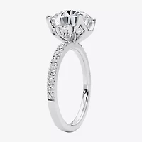 Grown Gorgeous (F / Vs2) Womens CT. T.W. Lab White Diamond 14K Gold Round Side Stone Engagement Ring