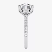 Grown Gorgeous (F / Vs2) Womens CT. T.W. Lab White Diamond 14K Gold Round Side Stone Engagement Ring
