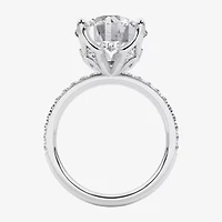 Grown Gorgeous (F / Vs2) Womens 6 CT. T.W. Lab White Diamond 14K Gold Round Side Stone Engagement Ring