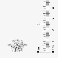 Grown Gorgeous (F / Vs2) Womens 6 CT. T.W. Lab White Diamond 14K Gold Round Side Stone Engagement Ring