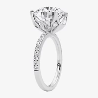 Grown Gorgeous (F / Vs2) Womens 6 CT. T.W. Lab White Diamond 14K Gold Round Side Stone Engagement Ring