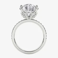Grown Gorgeous (F / Vs2) Womens 6 CT. T.W. Lab White Diamond 14K Gold Round Side Stone Engagement Ring