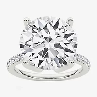 Grown Gorgeous (F / Vs2) Womens 6 CT. T.W. Lab White Diamond 14K Gold Round Side Stone Engagement Ring