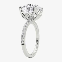 Grown Gorgeous (F / Vs2) Womens 6 CT. T.W. Lab White Diamond 14K Gold Round Side Stone Engagement Ring