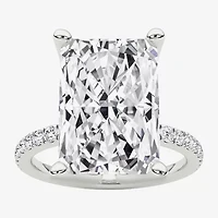 Grown Gorgeous (F / Vs2) Womens CT. T.W. Lab White Diamond 14K Gold Rectangular Side Stone Engagement Ring