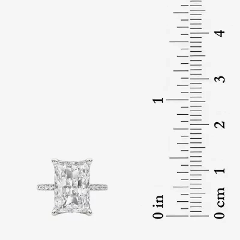 Grown Gorgeous (F / Vs2) Womens CT. T.W. Lab White Diamond 14K Gold Rectangular Side Stone Engagement Ring