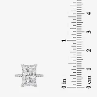 Grown Gorgeous (F / Vs2) Womens CT. T.W. Lab White Diamond 14K Gold Rectangular Side Stone Engagement Ring