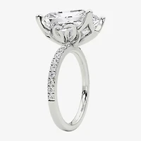 Grown Gorgeous (F / Vs2) Womens CT. T.W. Lab White Diamond 14K Gold Rectangular Side Stone Engagement Ring