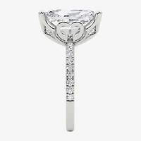 Grown Gorgeous (F / Vs2) Womens CT. T.W. Lab White Diamond 14K Gold Rectangular Side Stone Engagement Ring