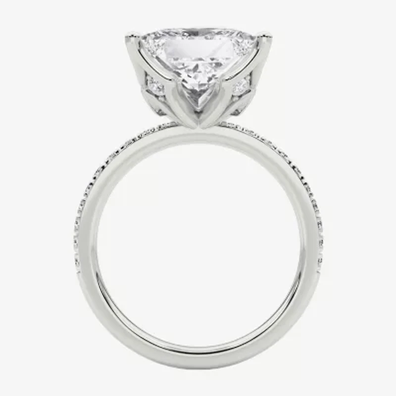 Grown Gorgeous (F / Vs2) Womens 6 CT. T.W. Lab White Diamond 14K Gold Side Stone Engagement Ring