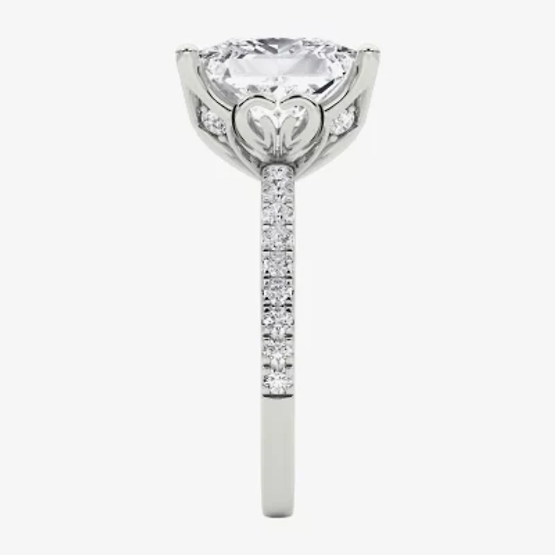 Grown Gorgeous (F / Vs2) Womens 6 CT. T.W. Lab White Diamond 14K Gold Side Stone Engagement Ring