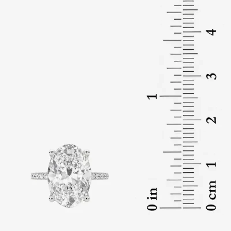 Grown Gorgeous (F / Vs2) Womens 6 CT. T.W. Lab White Diamond 14K Gold Oval Side Stone Engagement Ring