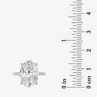 Grown Gorgeous (F / Vs2) Womens 6 CT. T.W. Lab White Diamond 14K Gold Oval Side Stone Engagement Ring