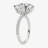 Grown Gorgeous (F / Vs2) Womens 6 CT. T.W. Lab White Diamond 14K Gold Oval Side Stone Engagement Ring