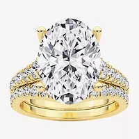 Grown Gorgeous (F / Vs2) Womens 5 3/8 Ct. T.W. Lab Grown White Diamond 14K Gold Oval Side Stone Bridal Set