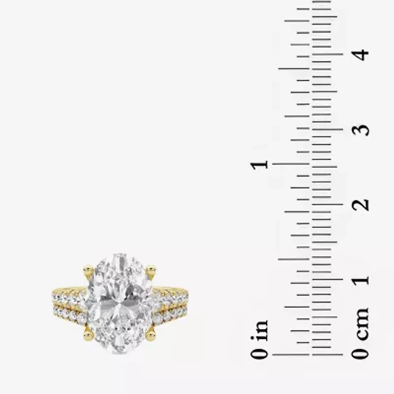 Grown Gorgeous (F / Vs2) Womens 5 3/8 Ct. T.W. Lab Grown White Diamond 14K Gold Oval Side Stone Bridal Set