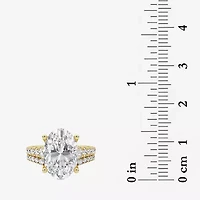 Grown Gorgeous (F / Vs2) Womens 5 3/8 Ct. T.W. Lab Grown White Diamond 14K Gold Oval Side Stone Bridal Set