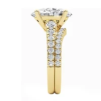 Grown Gorgeous (F / Vs2) Womens 5 3/8 Ct. T.W. Lab Grown White Diamond 14K Gold Oval Side Stone Bridal Set