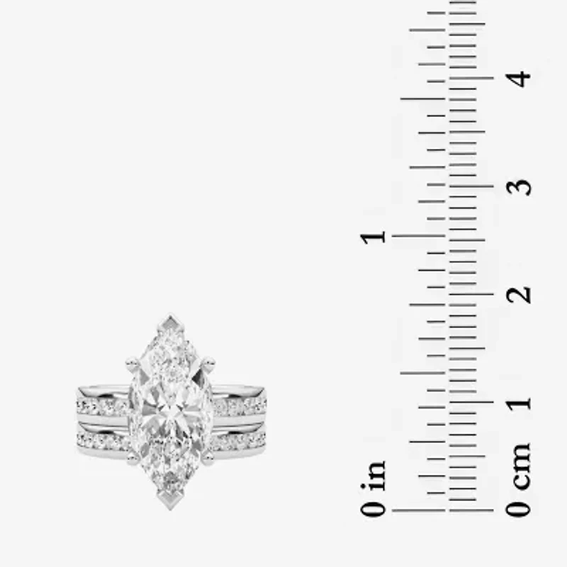 Grown Gorgeous (F / Vs2) Womens 1/ Ct. T.W. Lab White Diamond 14K Gold Marquise Side Stone Bridal Set