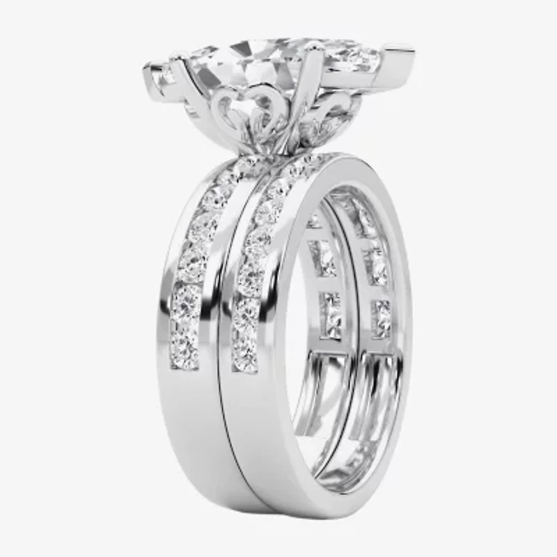 Grown Gorgeous (F / Vs2) Womens 1/ Ct. T.W. Lab White Diamond 14K Gold Marquise Side Stone Bridal Set