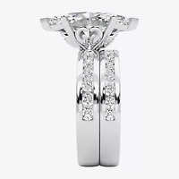 Grown Gorgeous (F / Vs2) Womens 1/ Ct. T.W. Lab White Diamond 14K Gold Marquise Side Stone Bridal Set