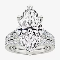 Grown Gorgeous (F / Vs2) Womens 8 /4 Ct. T.W. Lab White Diamond 14K Gold Marquise Side Stone Bridal Set