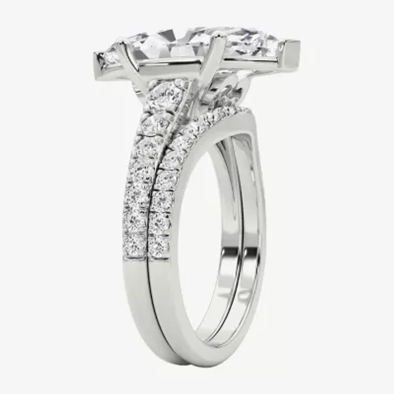 Grown Gorgeous (F / Vs2) Womens 8 /4 Ct. T.W. Lab White Diamond 14K Gold Marquise Side Stone Bridal Set