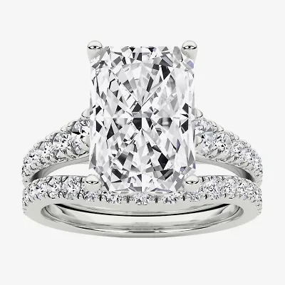 Grown Gorgeous (F / Vs2) Womens 4 5/8 Ct. T.W. Lab White Diamond 14K Gold Rectangular Side Stone Bridal Set