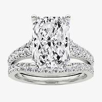 Grown Gorgeous (F / Vs2) Womens 4 5/8 Ct. T.W. Lab White Diamond 14K Gold Rectangular Side Stone Bridal Set