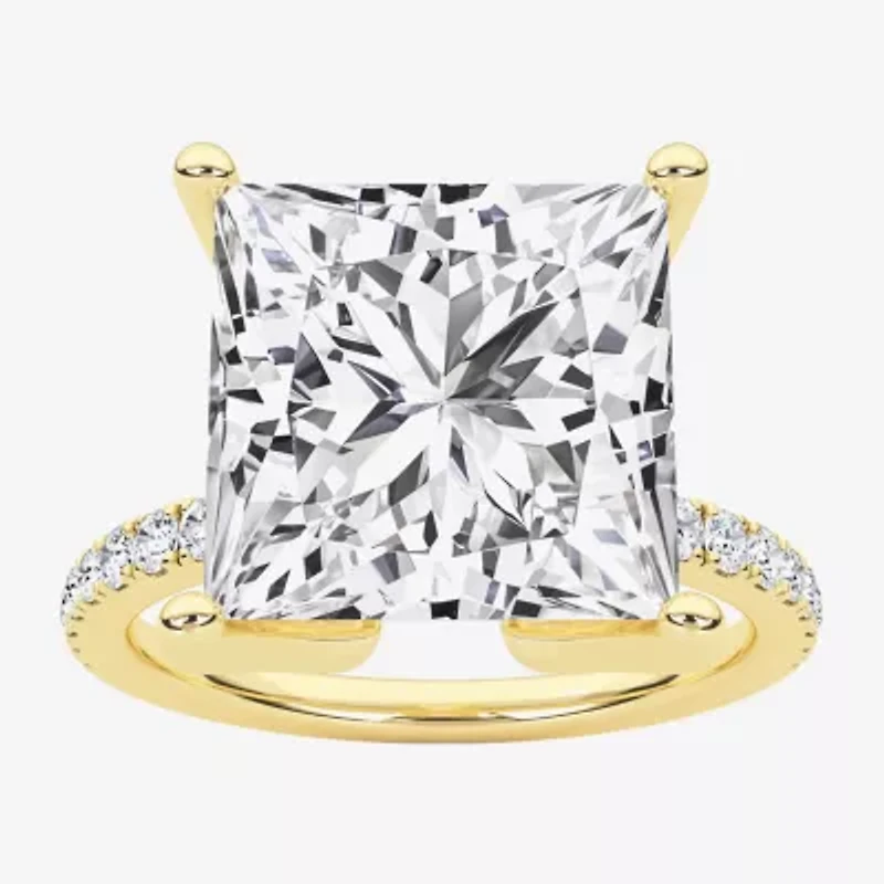Grown Gorgeous (F / Vs2) Womens 7 Ct.T.W. Lab Grown White Diamond 14K Gold Side Stone Engagement Ring
